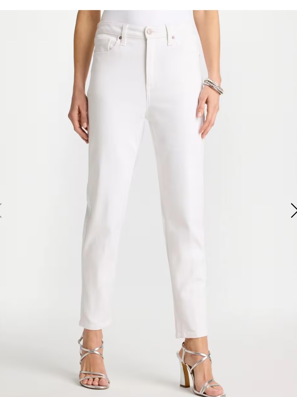 Chico's White Ankle-Length Straight Leg Jeans